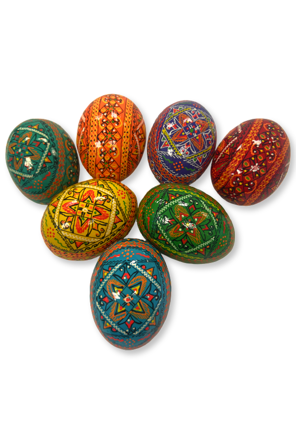 Ukrainian hand-made wood Easter egg "Pysanka" 7 colors