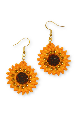 Sunflower studded earrings 