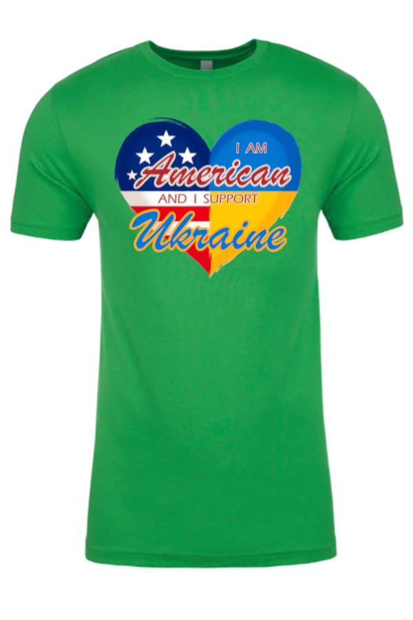 Adult t-shirt "I am American and I support Ukraine"