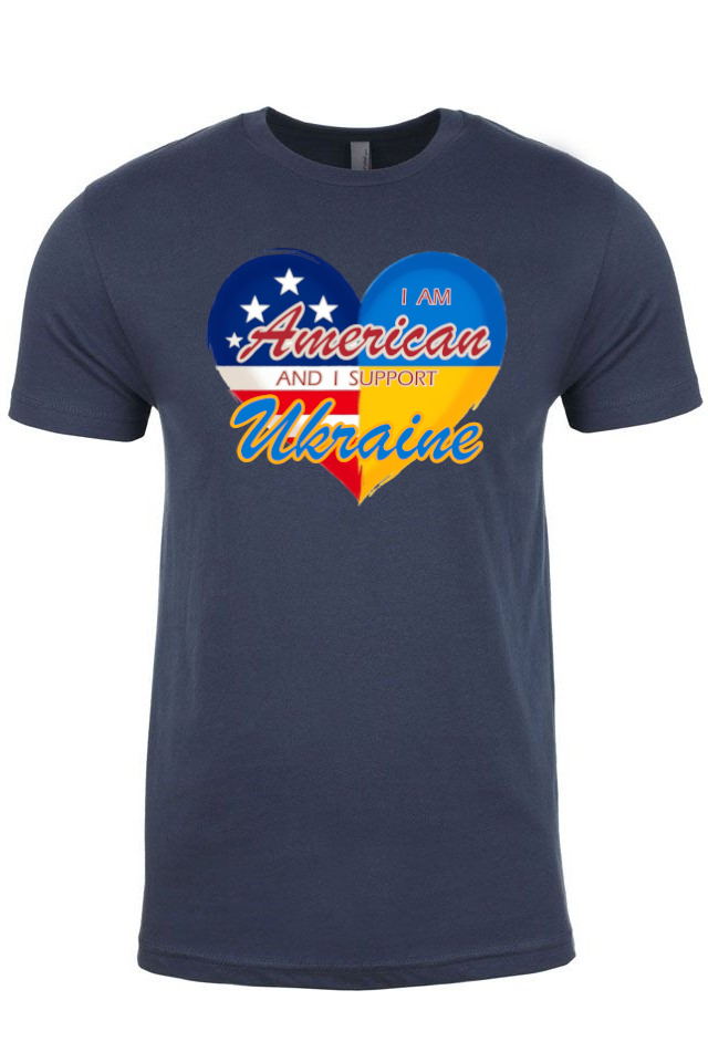 Adult t-shirt "I am American and I support Ukraine"