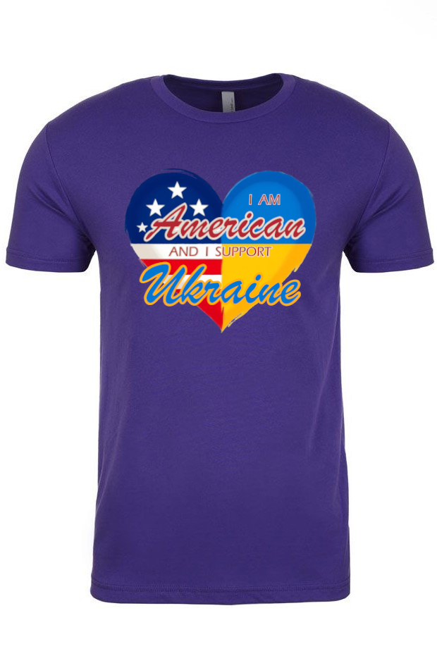 Adult t-shirt "I am American and I support Ukraine"