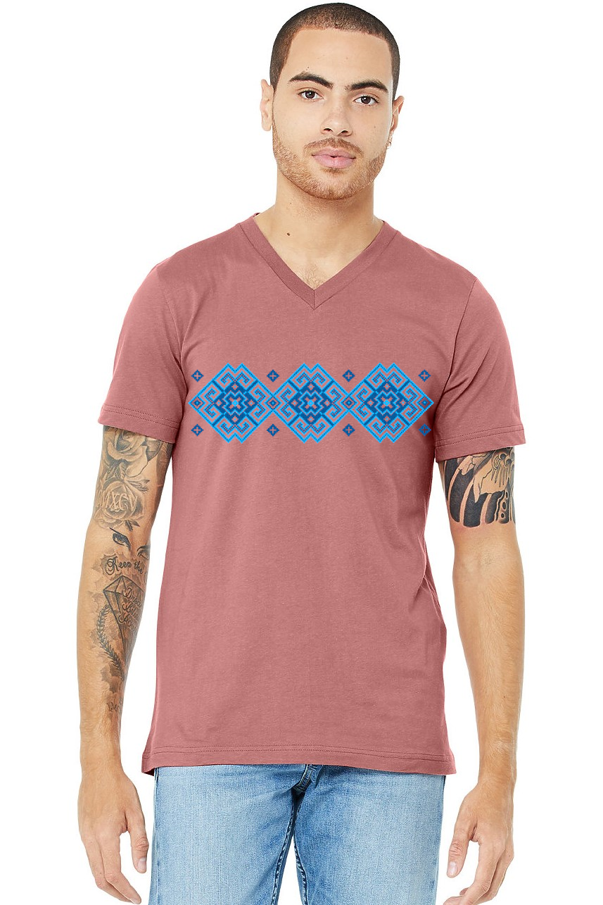 Adult v-neck t-shirt "Vortex" blue