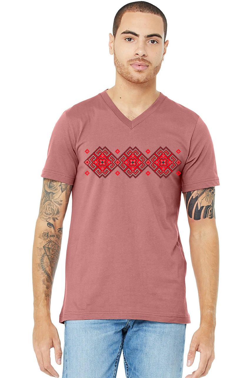 Adult v-neck t-shirt "Vortex" red