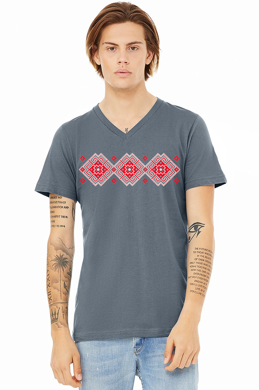 Adult v-neck t-shirt "Vortex" red