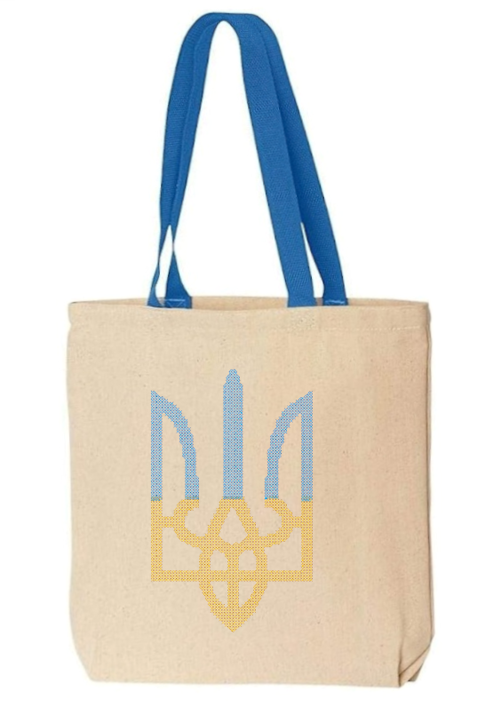 Embroidered canvas tote bag "Tryzub"