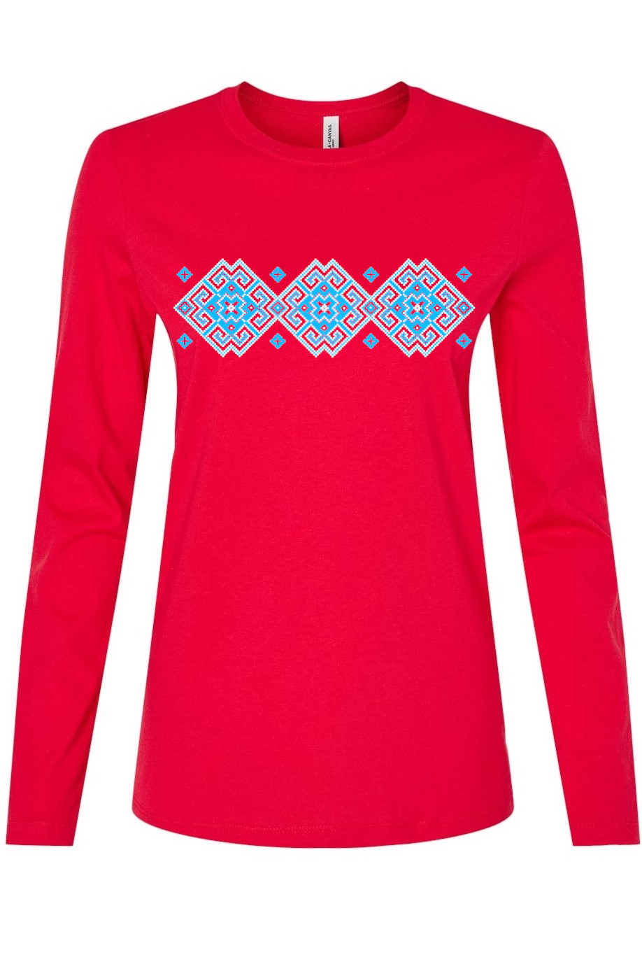 Female long sleeve top "Vortex" blue