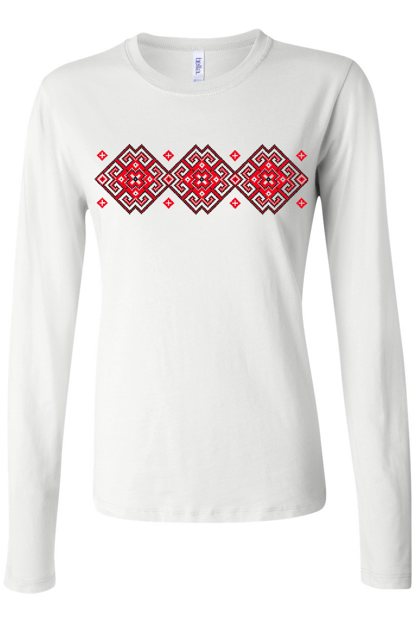 Female long sleeve top "Vortex" red