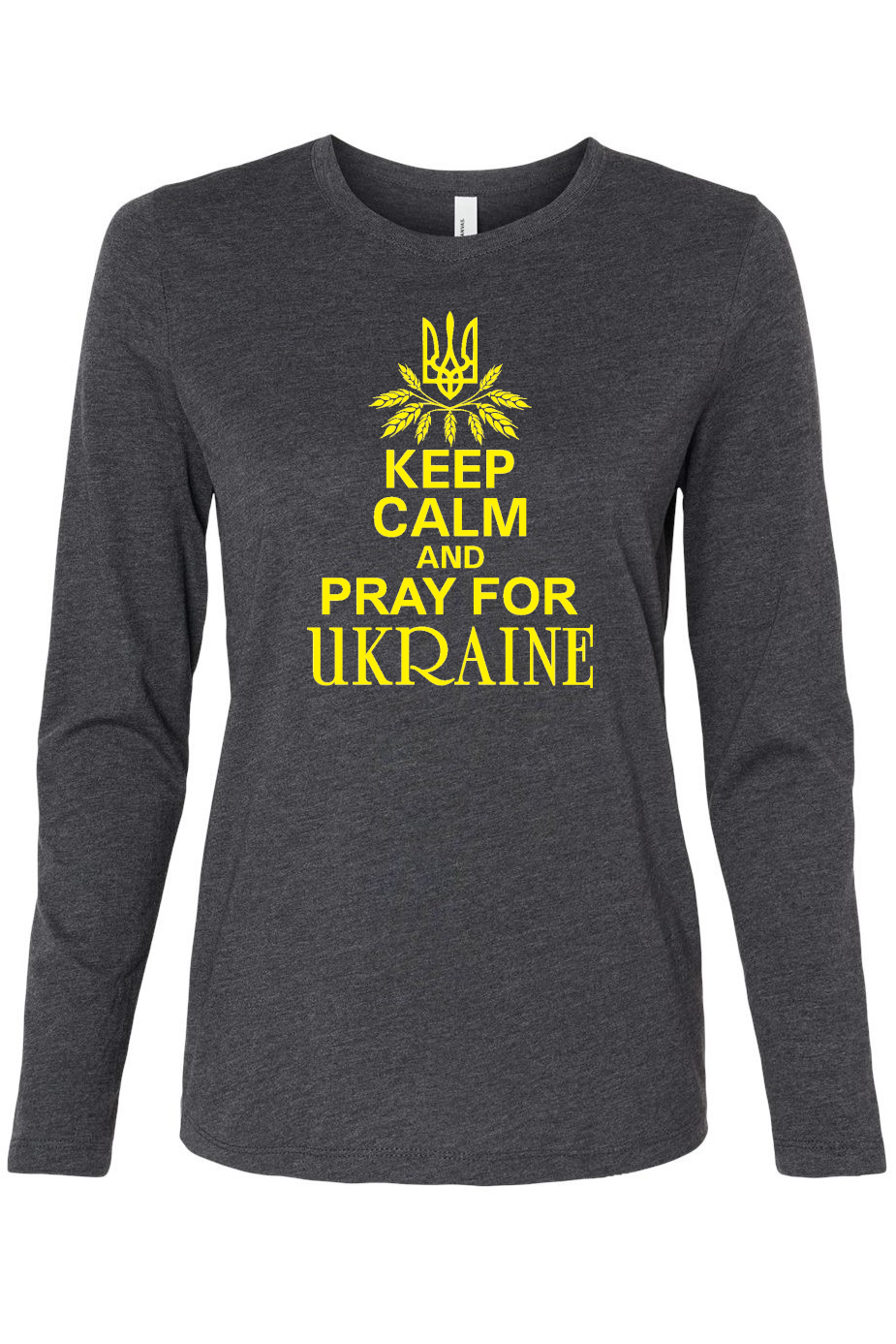 Female long sleeve top "Keep calm and pray for Ukraine"