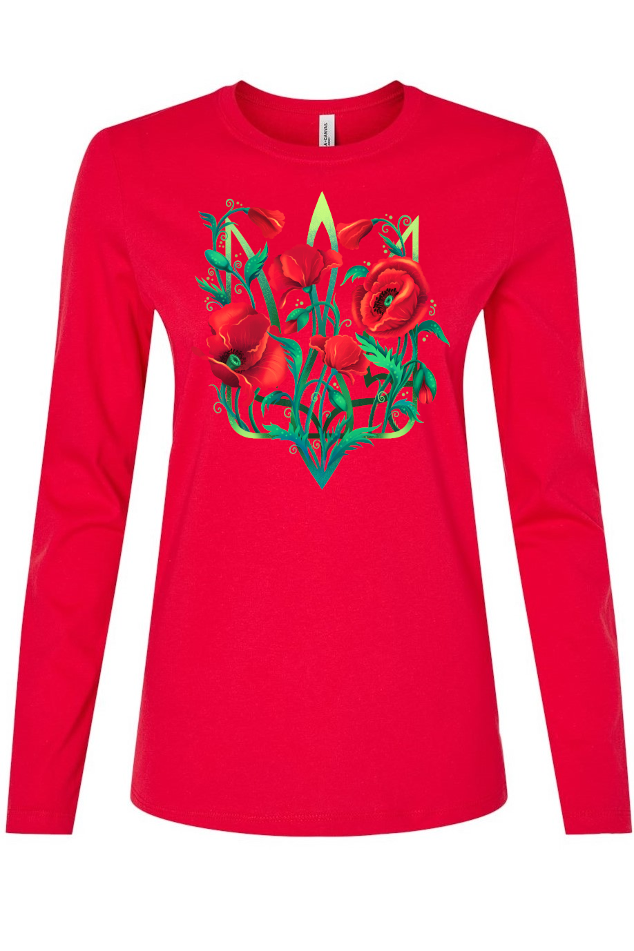 Female long sleeve top "Poppy Tryzub"