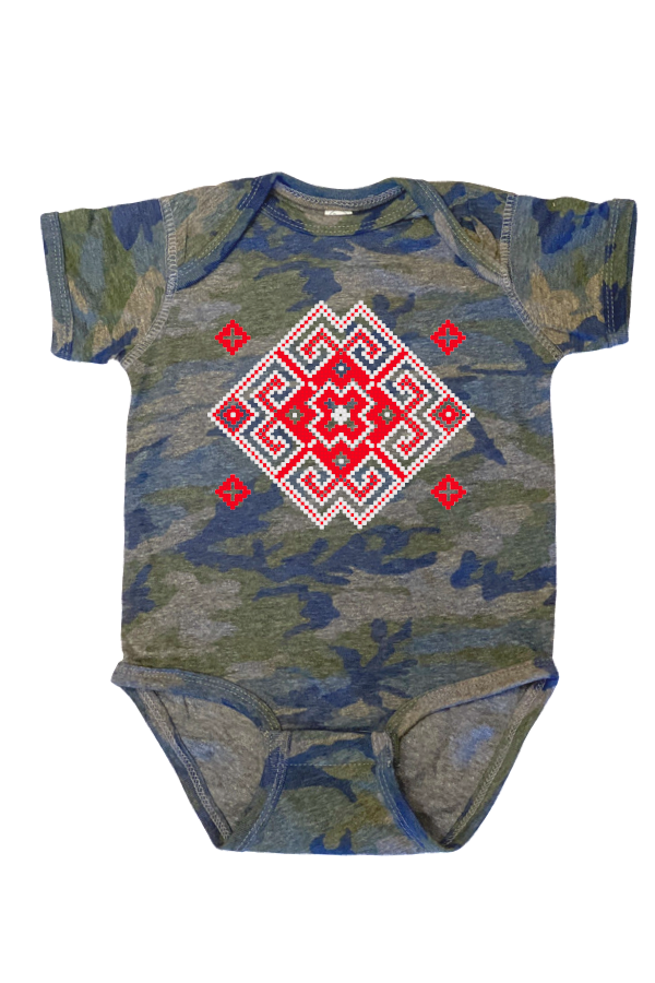 Infant onesie "Vortex" red