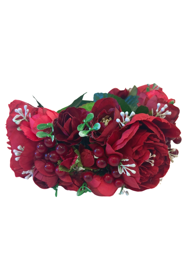 Stage Headband "Red Peony bouquet"