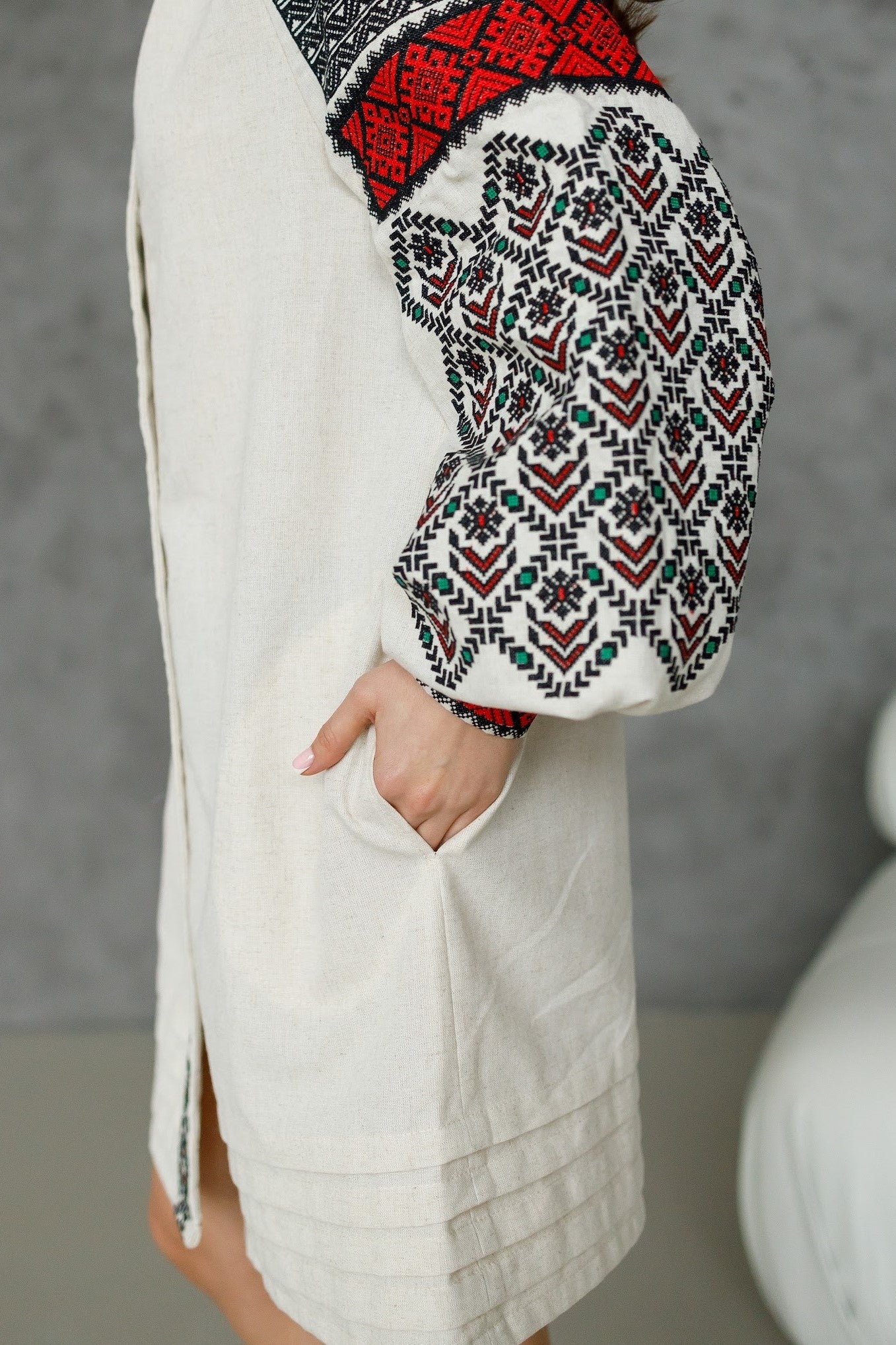 Ukrainian embroidered linen dress "Podillia"