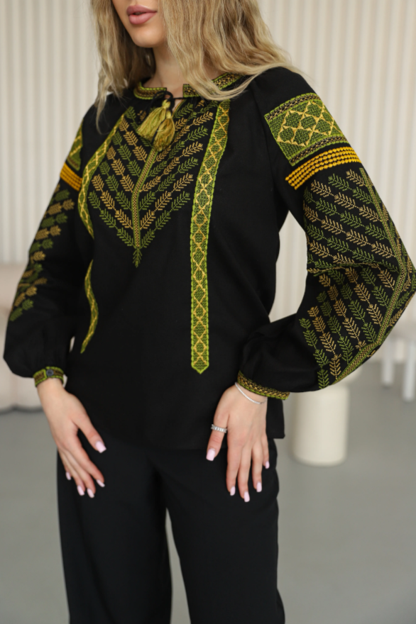 Ukrainian women's blouse "Anisia" Black