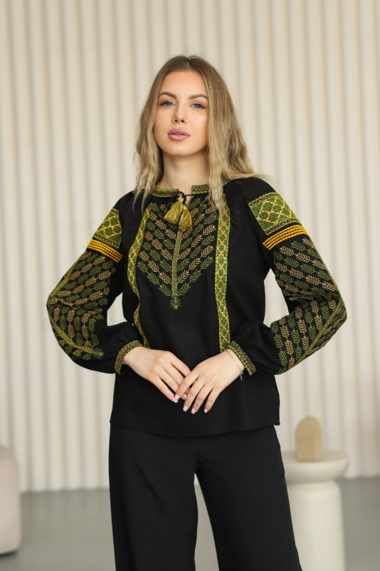 Ukrainian women's blouse "Anisia" Black