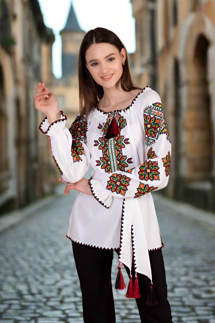Ukrainian women's embroidered blouse "Star Power"