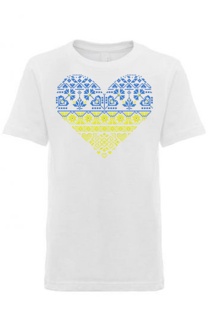 Kid's t-shirt "Blue and yellow heart"