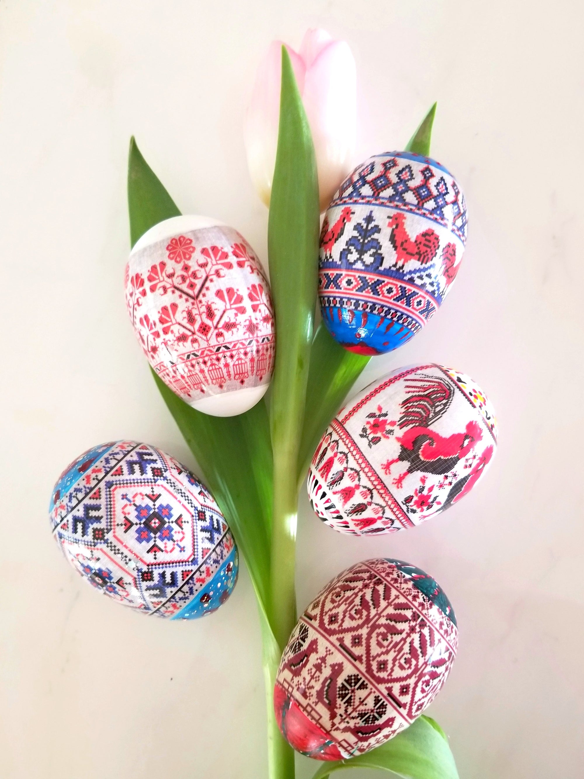 Easter egg decor "Pysanka" Set of 7. Vyshyvanka 2