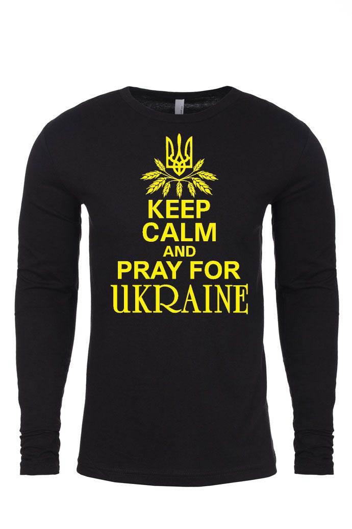 Adult long sleeve shirt "Keep calm and pray for Ukraine"