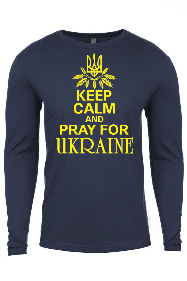 Adult long sleeve shirt "Keep calm and pray for Ukraine"