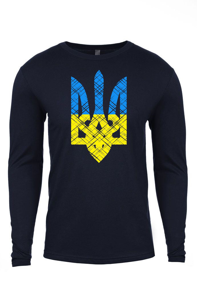 Adult long sleeve shirt "Blue and yellow Trident"