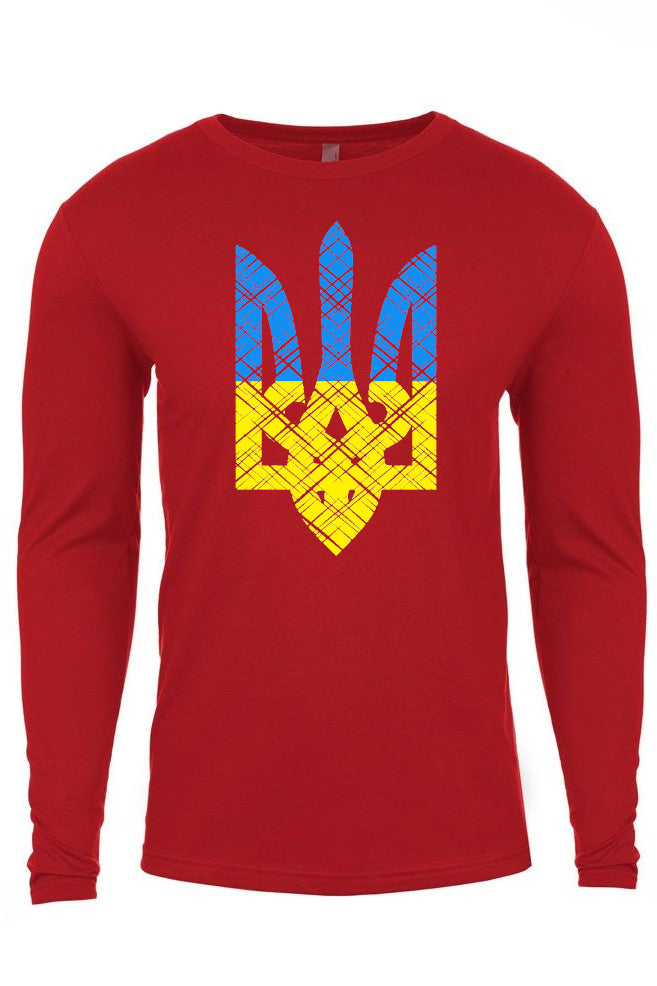 Adult long sleeve shirt "Blue and yellow Trident"