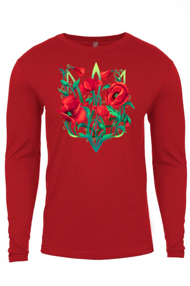 Adult long sleeve top "Poppy Tryzub"