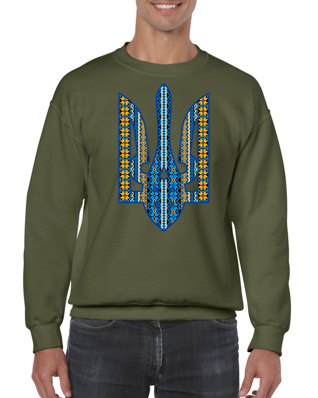 Adult unisex sweatshirt "Ornate Tryzub"