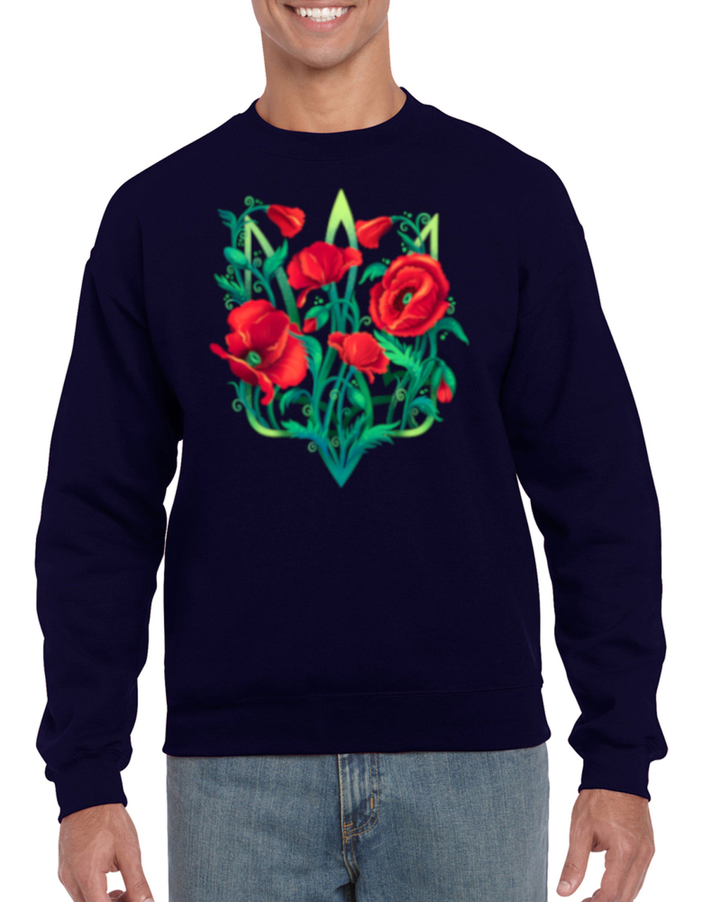 Adult unisex sweatshirt "Poppy Tryzub"