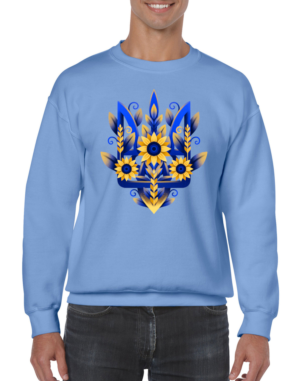 Adult unisex sweatshirt "Sunflower Tryzub"