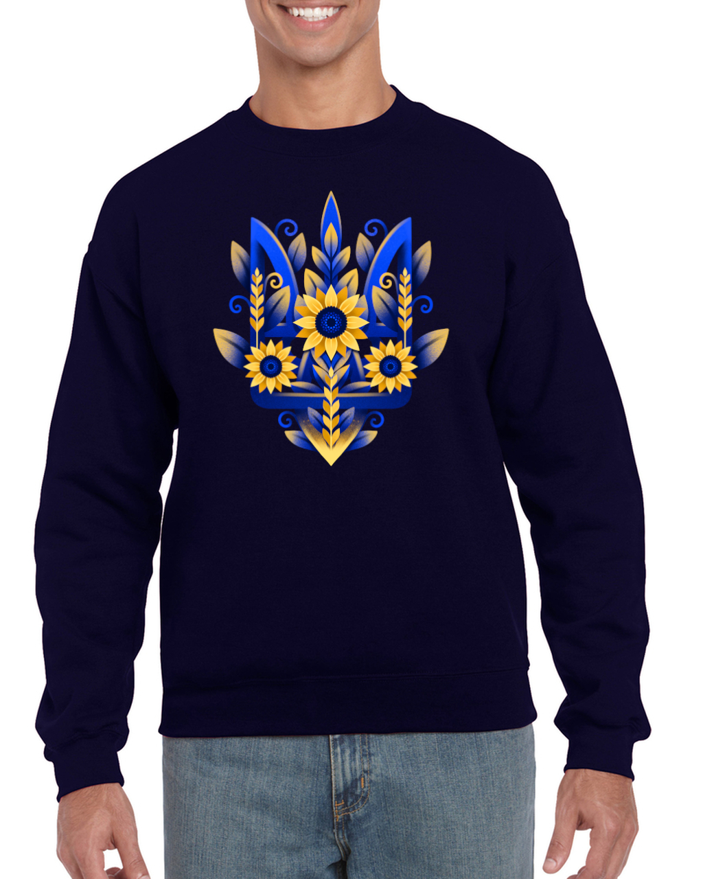 Adult unisex sweatshirt "Sunflower Tryzub"