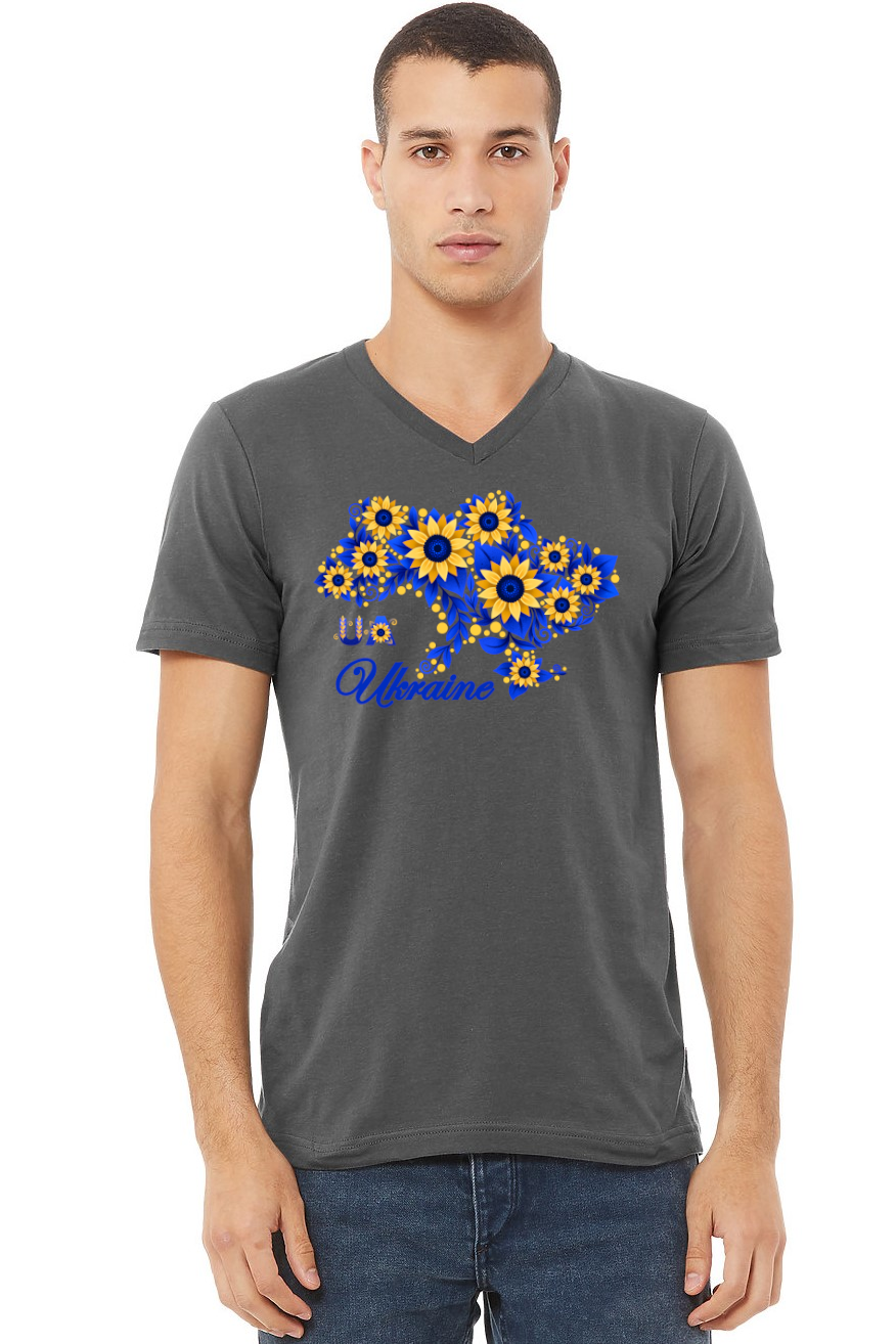 Adult v-neck t-shirt "Sunflower Ukraine"