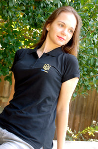 Women's polo shirt "Tryzub" black