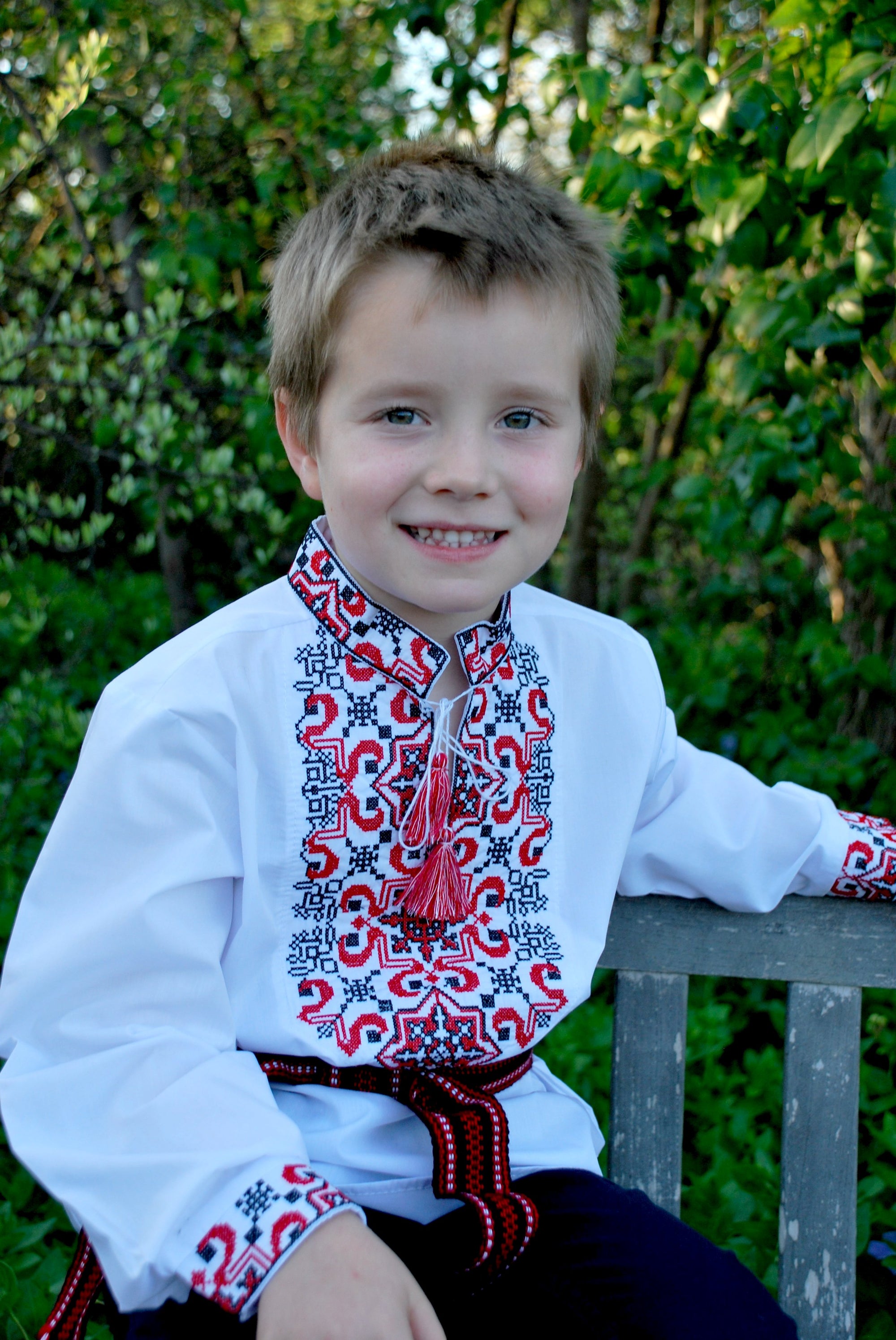 Boys' Vyshyvanka with red embroidery