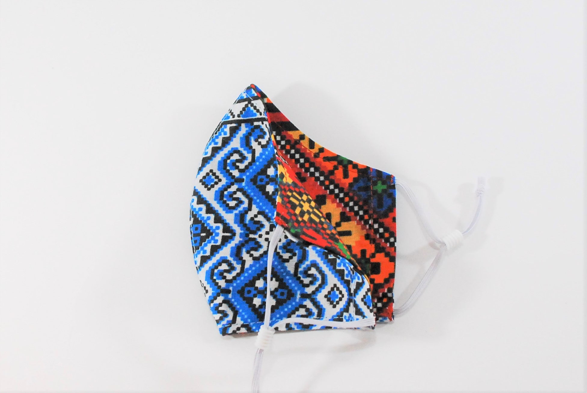 Kids' Face cover. Blue & orange reversible