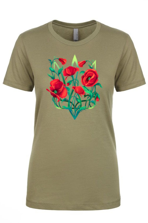 Female fit t-shirt "Poppy Tryzub"