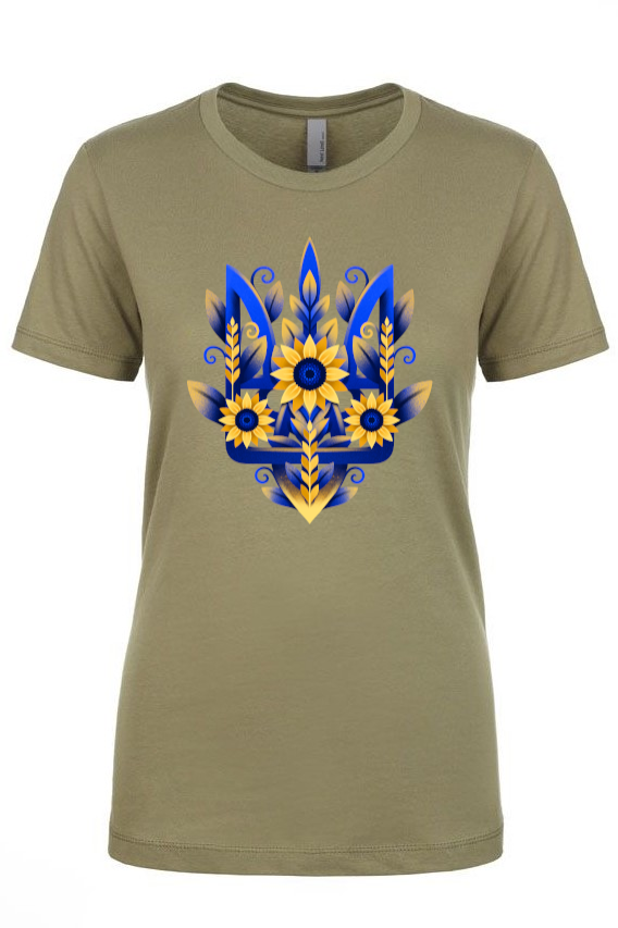 Female fit t-shirt "Sunflower Tryzub"