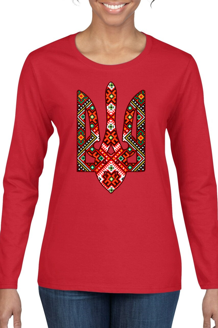 Ladies' long sleeve top "Etno Tryzub"