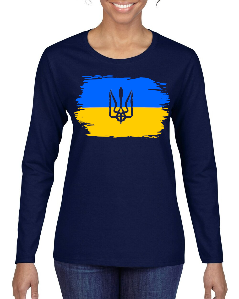 Ladies' long sleeve top "Ukrainian Flag"