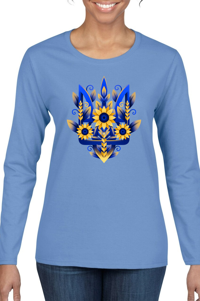 Ladies' long sleeve top "Sunflower Tryzub"