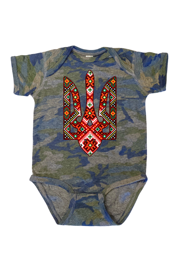 Infant onesie bodysuit "Etno Tryzub"