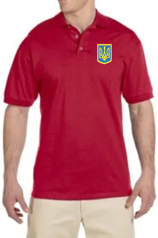 Men's cotton polo shirt with Tryzub emblem