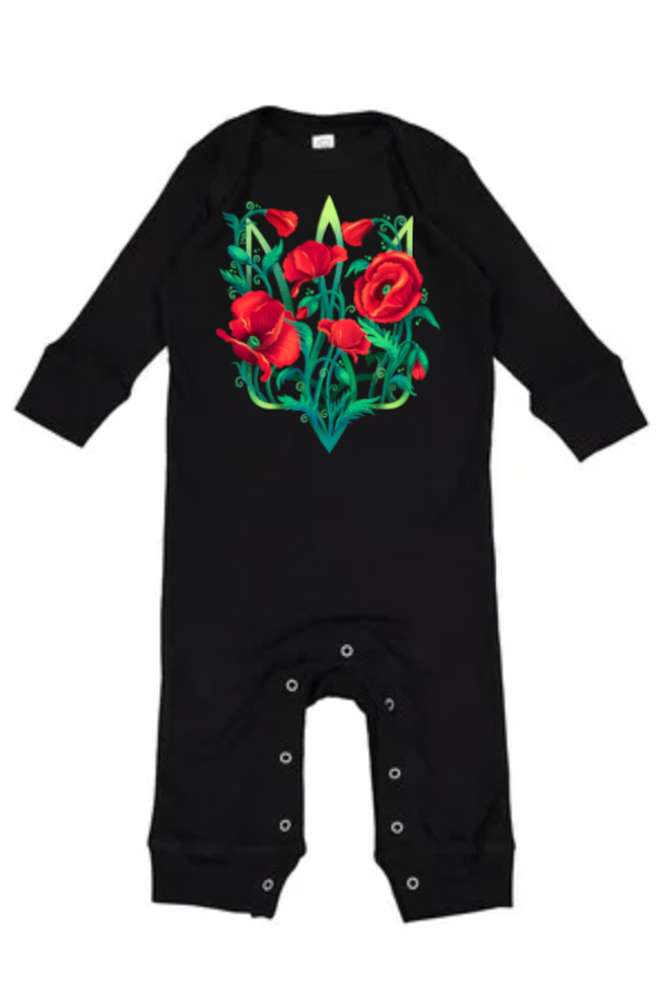 Baby Onesie bodysuit "Poppy Tryzub"