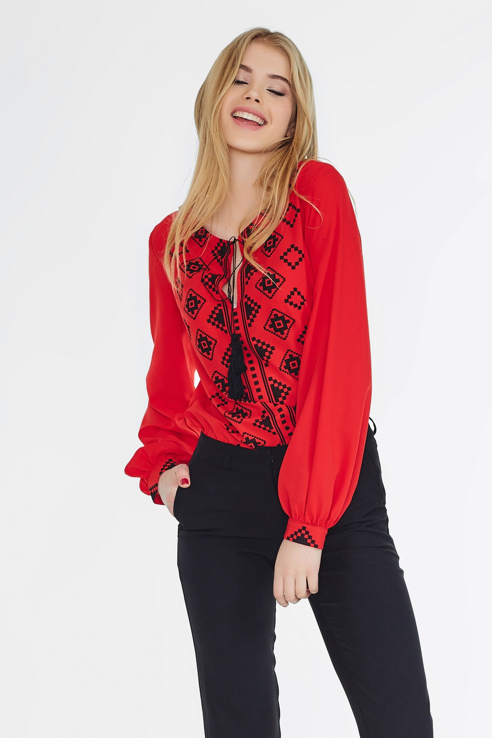 Ukrainian blouse "Ksenia" red