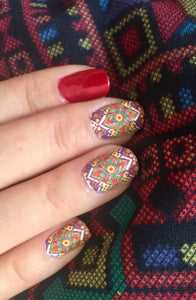 Ukrainian nail art water stickers "Pysanka"