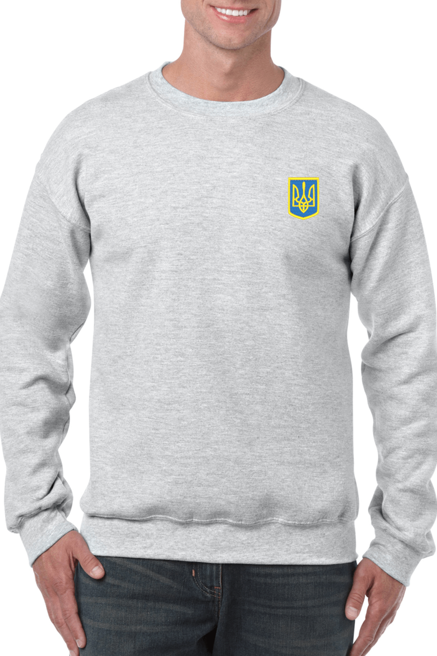 Adult unisex sweatshirt with Ukrainian emblem embroidery