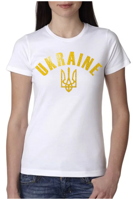 Women's t-shirt "Ukraine" white & gold